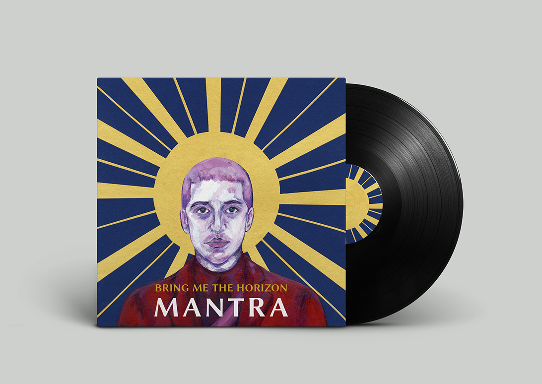Rediseño de portada del disco "Mantra" del grupo Bring me the Horizon